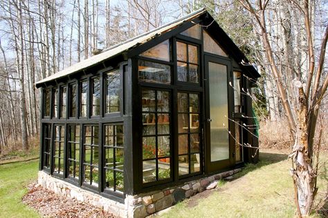 greenhouse made from old windows - Google Search Greenhouse Made From Old Windows, Window Greenhouse, Cheap Greenhouse, Lean To Greenhouse, Greenhouse Shed, Build A Greenhouse, Indoor Greenhouse, Home Greenhouse, Wooden Greenhouses