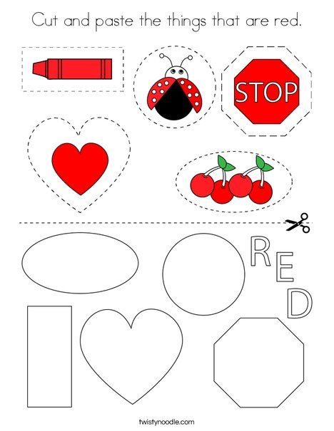 Cut and paste the things that are red Coloring Page - Twisty Noodle Pre K Color Red Activities, Red Preschool Art, Color Red Books Preschool, Learning Color Red Activities, Color Red Activities For Kindergarten, Color Red For Preschool, Red Activity For Preschool, Activities For The Color Red, Red Color Art Craft For Preschool