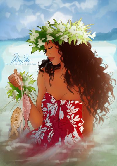 Disney Moana Art, Hawaiian Goddess, Hawaiian Woman, Colour Study, Hawaiian Dancers, Polynesian Art, Hawaii Art, Hawaiian Tattoo, Hawaiian Art