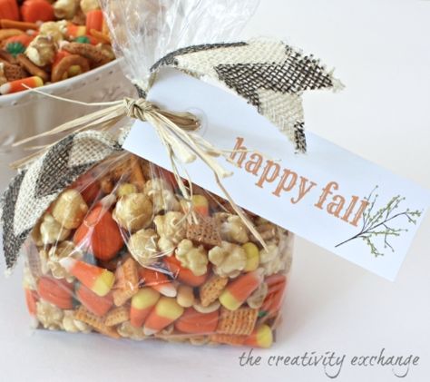 Fall Snack Mixes, Fall Party Food, Fall Gift Baskets, Fall Snacks, Thanksgiving Treats, Snack Mix Recipes, Pumpkin Candy, Chex Mix, Fall Treats