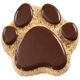 Rice Krispie Paw Print // Puppy Party Ideas Paw Print Cake, Rice Krispie Treats Cake, Paw Print Cakes, Pumpkin Cheesecake Cookies, Rice Cereal Treats, Cereal Treats, Rice Crispy Treats, Crispy Treats, Rice Krispie Treats