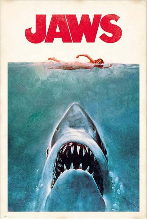 PRICES MAY VARY. Movie Poster Regular Style / Key Art - Version 2 Vintage / Retro Design Material: Paper Size: 24" x 36" Movie Poster Surf Board Pictures, Shark Film, Jaws Poster, Jaws Movie Poster, Jaws 1975, Posters Room Decor, Surf Posters, Jaws Movie, Beach Wall Collage