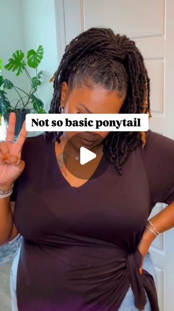 Half Up Down Loc Styles, High Locs Ponytail, Down Loc Styles, Half Up Half Down Locs, Half Up Half Down Loc Styles, Regular Ponytail, Loc Ponytail, Weave Ponytail, Watch Football