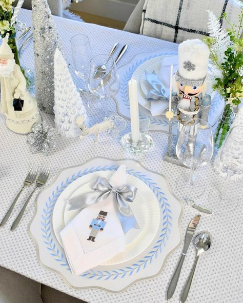 Nutcracker Tablescape | Christmas | December | Winter | housequeiroz Blue Nutcracker, Tablescape Christmas, Nutcracker Christmas Party, Christmas Wedding Inspiration, Winter Onederland Birthday Party, 2023 Ideas, December Winter, Onederland Birthday Party, Glamour Wedding