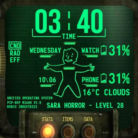 Pip Boy Fallout LG G watch  preview Pip Boy Fallout, Spaceship Cabin, Galaxy Watch Face, Pip Boy, Hacker Wallpaper, Apple Watch Faces, Watch Faces, Samsung Gear, Fallout