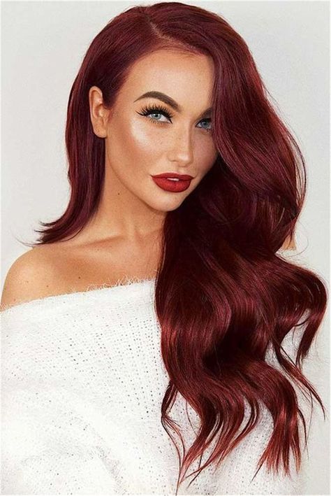 Pelo Color Vino, Deep Red Hair, Wine Hair, Long Human Hair Wigs, Colors Hair, Hair Color Burgundy, Real Hair Wigs, Ombré Hair, Hair Color For Women