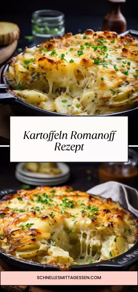 Kartoffeln Romanoff Rezept – Cremig & Käsig! Romanoff, Cheese