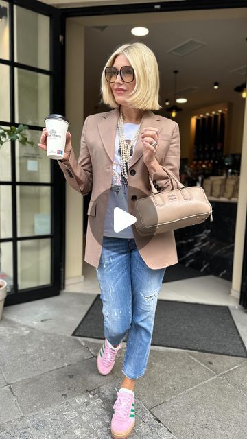 Petra Dieners on Instagram: "Shirts & Pearls. Happy Monday!!! Coffee first…  . Ad #pearls #styleinspiration #outfitinspiration #mystyle #instastyling  Pearls @yulyaffairs  Shirt @my_sustyle  Jackets @prada @puretoi_petradieners @sly010_official  Sneakers @adidasoriginals  Sunglasses @dior  Bag @miumiu" Happy Monday Coffee, Petra Dieners, Monday Coffee, Sunglasses Dior, Coffee First, Dior Sunglasses, Happy Monday, Dior Bag, Miu Miu