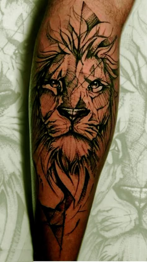 Female Tattoo Designs, Geometric Lion Tattoo, Tattoo Artist Tattoo, Tattoo Design Tattoo, Lion Tattoo Sleeves, Mens Lion Tattoo, Lion Head Tattoos, Leo Tattoos, Lion Tattoo Design