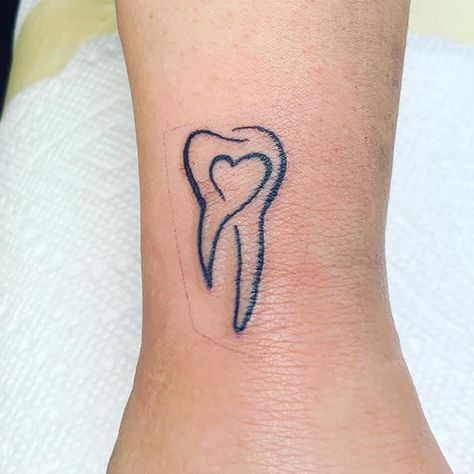 Cute Tooth Tattoo Ideas, Dental Hygiene Tattoo Ideas, Tooth Tattoos Dental, Cute Tooth Tattoo, Dental Hygienist Tattoo, Tooth Tattoo Ideas Dental, Small Tooth Tattoo, Dental Tattoo Ideas Dentists, Dentistry Tattoo