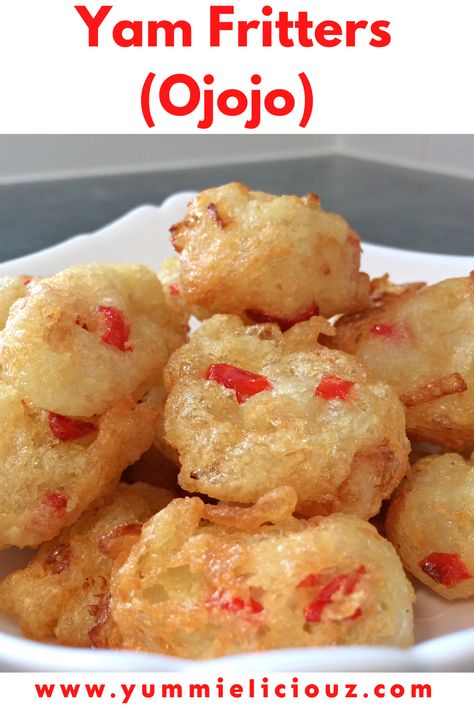 How to make yam fritters. Yam fritters is a Nigerian recipe made from water yam also known as ojojo. Chinese Yam Recipe, African Yams Recipe, Yam Balls Recipe, Yam Recipe, Yam Recipes, Pounded Yam, Caribbean Dishes, Deep Fried Recipes, African Foods