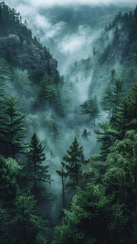 Wald Wallpaper, Dark Forest Aesthetic, Foggy Forest, Pretty Landscapes, Beautiful Landscape Wallpaper, Beautiful Nature Wallpaper, Pretty Wallpapers Backgrounds, Nature Images, Landscape Wallpaper