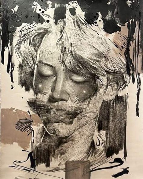 Jimin Painting, Kpop Drawings, Jimin Wallpaper, Art Courses, Bts Drawings, Art Sketches, Art Inspo, Art Painting, Male Sketch