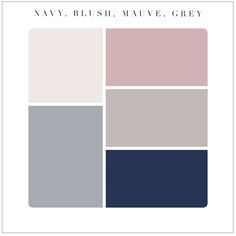 Navy Wedding Palette, Quiencera Themes, Mauve Bedroom, Paint Pallets, Navy Palette, Blush Bedroom, Unique Wedding Colors, Navy Bedrooms, Navy Nursery