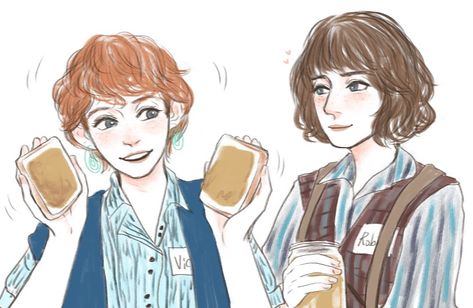 Vickie Stranger Things Fanart, Robin X Vickie Fanart, Robin And Vickie, Vickie Stranger Things, Stranger Things Fan Art, It Eso, Robin Buckley, Stranger Things Poster, Should I Stay