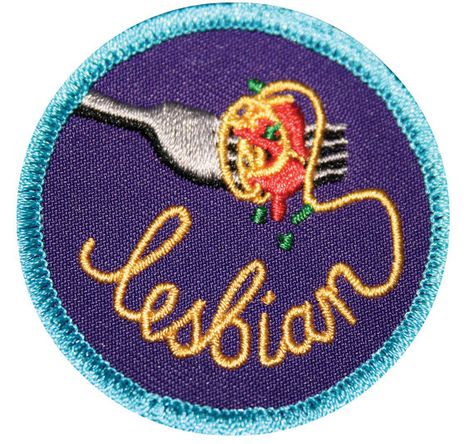 Spaghetti Lesbian Gay Merit Badge. (spaghetti lesbian = a female who is straight until she is wet). Spaghetti Embroidery, Collage Craft, Recycled Accessories, Discord Emotes, Merit Badge, Cute Patches, Visual Journal, Diy Patches, Sticker Patches