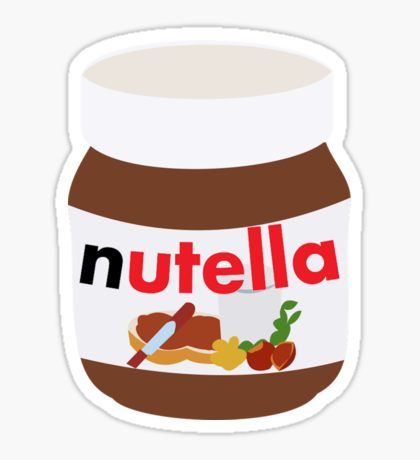 nutella Sticker Nutella Sticker, Stickers Cool, Preppy Stickers, Homemade Stickers, طابع بريدي, Red Bubble Stickers, Bubble Stickers, Tumblr Stickers, Hydroflask Stickers