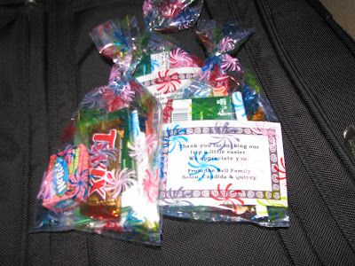 Thank You Gifts For Flight Crew, Flight Attendant Thank You Note, Flight Attendant Gifts Bags, Flight Attendant Goodie Bags, Flight Attendant Gifts Ideas, Flight Attendant Gifts, Note Of Appreciation, Pack Of Gum, Leftover Candy