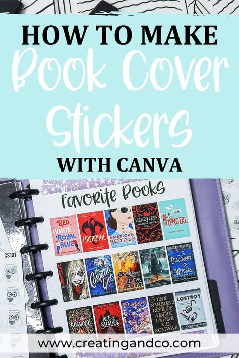 This is a pin showcasing how to make book cover stickers for your planner or journal! Make Book Cover, Book Cover Stickers, Create Book Cover, How To Make Book, Reading Journal Printable, Book Journaling, Journal Designs, Book Review Journal, Collection Aesthetic