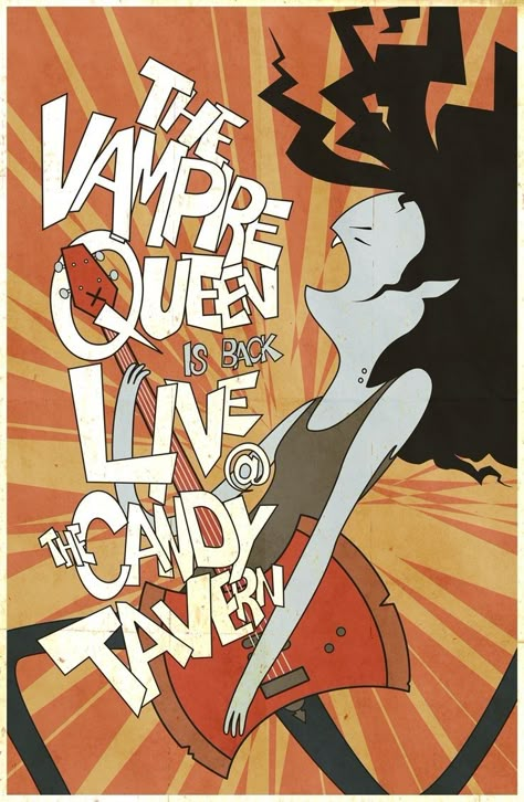 Adventure Time Poster, Marceline And Bubblegum, Witch Room, Marceline The Vampire Queen, Idee Cricut, Time Drawing, Vampire Queen, Adventure Time Art, Arte Inspo