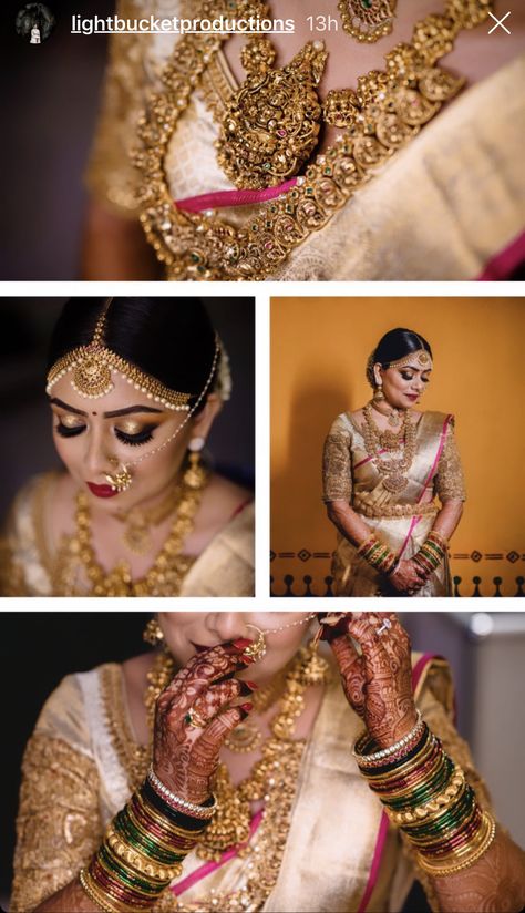 Indian Bride Getting Ready, South Indian Bride Saree, Indian Bride Poses, Indian Bride Photography Poses, Indian Bride Makeup, Bride Photos Poses, Bridal Sarees South Indian, Indian Wedding Photography Couples, Bridal Photography Poses