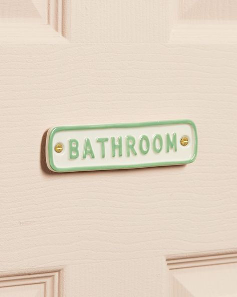 Wc Sign, Bathroom Door Sign, Art Ornaments, Ceramic Bathroom, Bathroom Sign, Organic Forms, Tropical Party, Home Decor Online, Green Bathroom