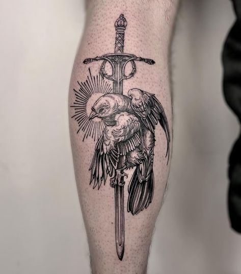 Hamstring Tattoo For Men, Engraving Tattoo Linework, Thanatos Tattoo, Etching Tattoo Linework, Ryan Tattoo, Woodcut Tattoo, Paris Tattoo, Medieval Tattoo, Engraving Tattoo