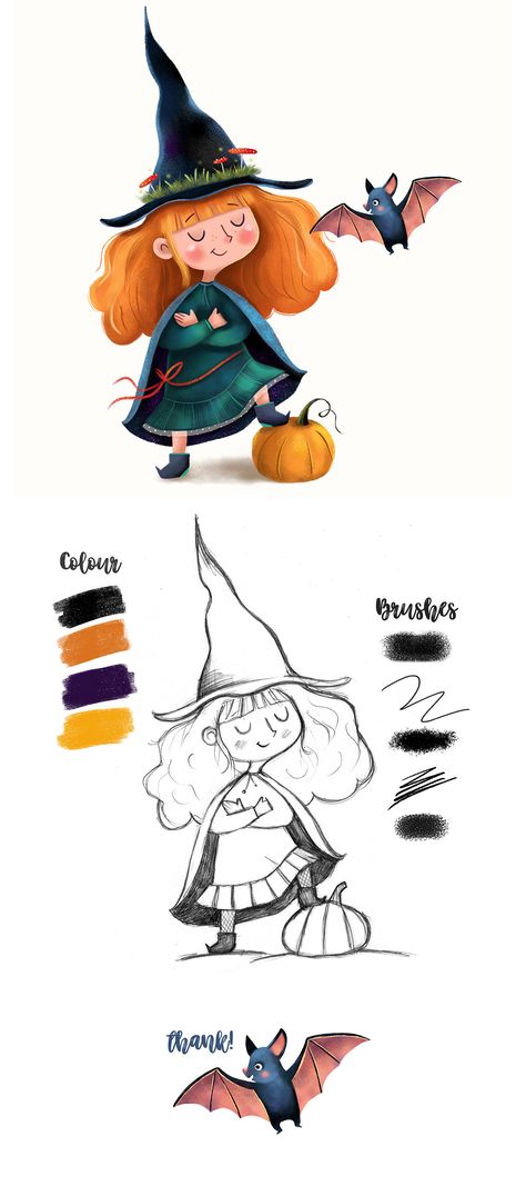 Paintings Halloween, Art Print Quotes, Halloween Art Drawing, Ghost Artwork, Witchcraft Art, Witch Illustration, Cartoon Witch, Witch Drawing, Character Styles