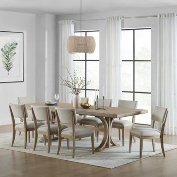 Mercer 9-piece Dining Table Set | Costco Commercial Cooking, Commercial Appliances, Dining Room Set, Dining Table Set, Grey Chair, Wall Oven, Dining Room Sets, New Classic, Room Set