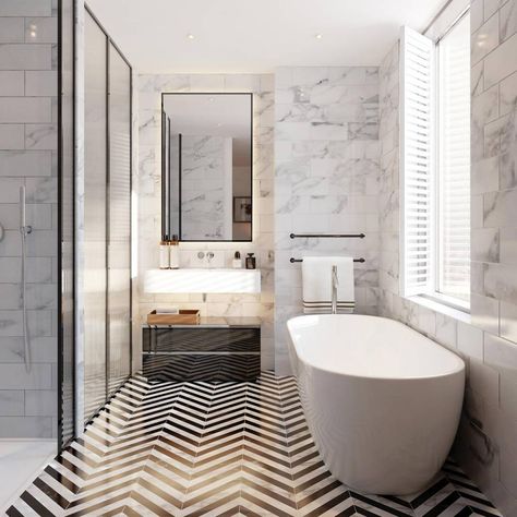 Wardian-London-Bathroom-Bath-Tub-MOB Wardian London, Contemporary Bathroom Ideas, London Bathroom, Newport Beach House, Bentley Design, Modern Bathroom Ideas, Bank Design, Apartment Goals, Decoration Bathroom