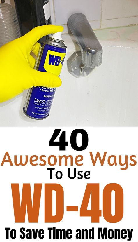 Discover the incredible power of WD-40 with these 40 genius tips to simplify your life and keep your wallet happy. From household hacks to automotive wonders, this pin is your ultimate guide to using WD-40 in ways you never thought possible. Wd 40 Uses, Easy Cleaning Hacks, Diy Cleaning Solution, Wd 40, Bathroom Tiles, Simplify Your Life, Household Chores, Diy Life Hacks, Cleaning Schedule