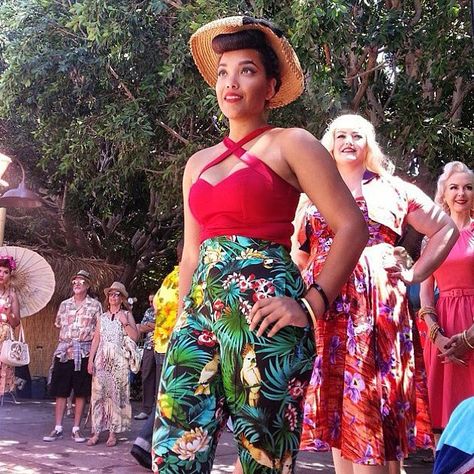 Hoping you beautiful ladies have your outfits ready for Tiki Oasis this weekend in San Diego, Ca. Fashion show courtesy of @pinupgirlclothing. Model: @ashleeta #tikioasis #tiki #fashion #show #tropical #sandiego #socal #summer #fun #retro #vintage #vintageinspired #pinupgirlclothing #pinup #pinupgirlstyle #50s #outfits #options #style #classic #beauty #hair #makeup #suavecitapomade #suavecitopomade #suavecita #suavecito #getitrucca #getithombre Vintage Tropical Fashion, Tiki Aesthetic Outfit, Tiki Bar Outfit, Tiki Outfit Women, Margaritaville Party Outfit, Tiki Outfit, 50s Tiki Fashion, Tiki Room Disneybound, Rockabilly Tiki Style