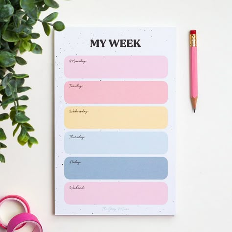 My Week Planner, Importance Of Self Care, Daily Planner Notepad, Weekly Tasks, Writing Paper Printable Stationery, Week Planner, Note Pad Design, Set Yourself Up For Success, Notebook Cover Design