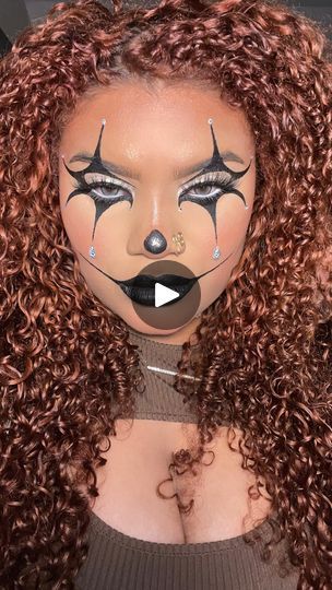 2.8M views · 63K reactions | Glam clown make-up tutorial🖤✨ inspo found on pinterest!

#creativemakeup #clownmakeup #glamclownmakeup #copperhair #coppercurls #fallhaircolor #fallhairstyles #blackmakeup #darkclownmakeup | Kelly Hernandez-Salas Black Clown Makeup, Glam Clown, Clown Core, Halloween Makeup Inspiration, Make Up Tutorial, Black Makeup, Clown Makeup, Heart Face Shape, Copper Hair