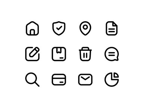 User interface icons set by arkinasi on Dribbble 2023 Icon, Ux Kits, Icon Set Design, Application Icon, Graphic Design Website, Mobile Icon, Small Icons, Icon Style, Flat Icons