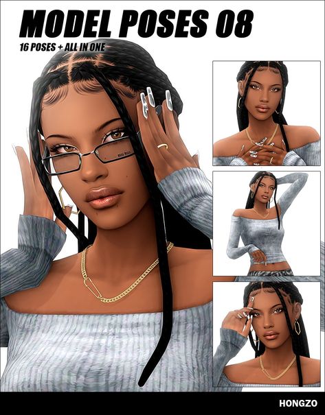 MODEL POSES N8 BY HONGZO  DOWNLOAD Cas Poses, Sims Challenge, Sims 4 Hair Male, Sims Finds, Sims 4 Piercings, Sims 4 Cc Eyes, Ts4 Poses, 4 Poses, Sims Poses