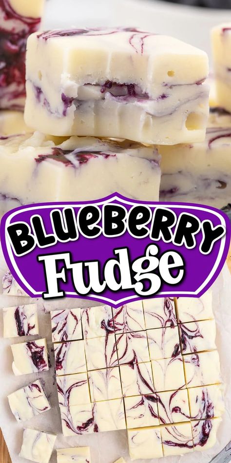 Blueberry Fudge, Italian Wedding Cake, Blueberry Desserts Recipes, Homemade Fudge Recipes, Fudge Flavors, Fudge Ingredients, Fudge Recipes Easy, Blueberry Desserts, Blueberry Cobbler