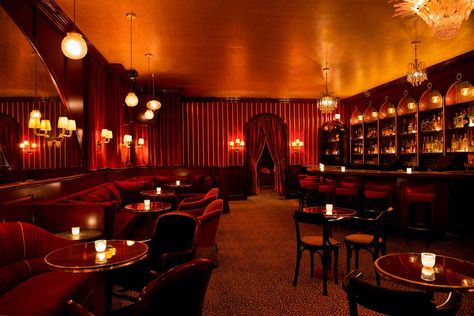 Is This the Sexiest Bar in New York City? | The Nines New York Red Velvet Curtains, The Ritz Paris, Jazz Lounge, Wythe Hotel, Jazz Bar, Piano Bar, Romantic Restaurant, London Bars, Jazz Club