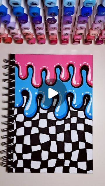 Pinoxart - Eline Suijten on Instagram: "Customized sketchbook cover! . . . #customize #painting #sketchbook #drawing #paintmarkers #markers #paint #colorful #artwork #artoftheday" Sketbook Cover Ideas, Sketch Book Inspiration Creativity, Decorate Sketchbook Cover, Sketch Book Front Cover Ideas, Sketchbook Design Cover, Sketchbook Cover Ideas Paint, Painted Journal Covers, Sketchbook Cover Design, Sketchbook Front Cover Ideas