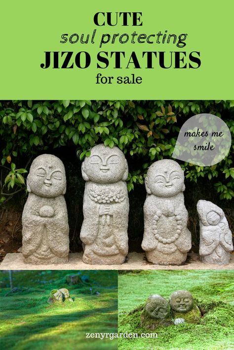 Japanese Garden Sculptures & Statues, Zen Statues, Statues For Garden, Japanese Stone Garden, Japanese Garden Ornaments, Jizo Statue, Statue For Garden, Garden Buddha, Japanese Statue