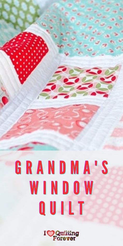 Get the Grandma's Window Quilt Pattern here. Grandmas Window Quilt, Grandmas Quilt Patterns, Grandma's Window Quilt Pattern Free, Grandma Quilt Pattern, Window Quilts Pattern, Granny Square Quilt Block Free Pattern, Grandma Quilt, Themed Quilts, Window Quilt