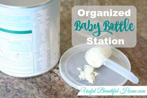 Organized Baby Bottle Station for an organized kitchen Formula Station, Baby Bottle Station, Bottle Station, Baby Bottle Organization, Baby Bottle Storage, Twin Life, Organization Station, Organized Kitchen, Getting Ready For Baby