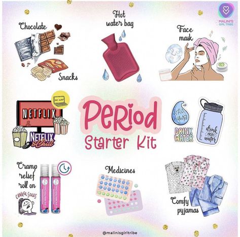 Period Life Hacks, Periods Tips, Girls Period, Period Starter Kit, Period Story, Hacks For Girls, Period Health, Period Party, First Period Kits