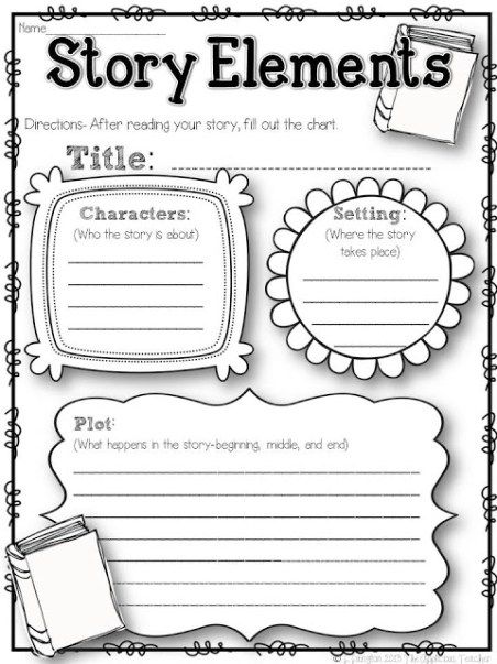 Five for Friday- the 2nd Week in and a FREEBIE! - The Applicious Teacher Story Elements Graphic Organizer, Story Elements Worksheet, Story Organizer, Story Maps, Character Worksheets, Literary Elements, 4th Grade Reading, Story Elements, 3rd Grade Reading