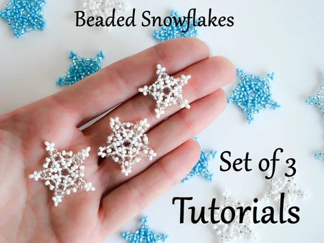 Snowflake Tutorial, Beaded Snowflakes Ornament, Ornament Earrings, Beaded Snowflake, Snowflake Jewelry, Beaded Snowflakes, Beaded Christmas Ornaments, Beading Tutorial, Beadwork Patterns