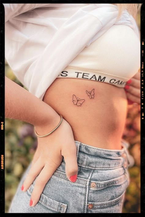 Butterfly Tattoos Inspiration. Tattoo Side Rib Women Butterfly, Butterfly Tattoos For Women Ribs, Butterfly Ribs Tattoo, Small Butterfly Tattoo Collar Bone, Butterfly Rip Tattoo, Butterfly Tattoo On Rib Cage, Butterfly On Ribs Tattoo, Butterfly Rib Tattoos For Women, Butterfly Hip Tattoos Women