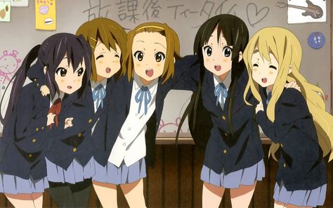 Manga Smile, Azusa Nakano, Moe Anime, Japanese Love, Kyoto Animation, K On, Art Manga, Friend Anime, School Uniforms