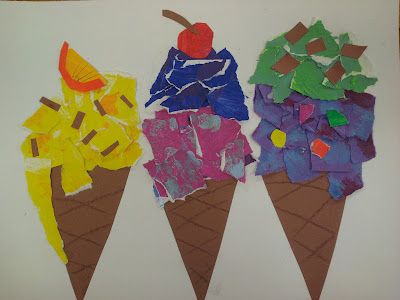 thiebaud Art 2nd Grade, Ice Cream Crafts, Classe D'art, Summer Art Projects, Ice Cream Art, 2nd Grade Art, Wayne Thiebaud, Ice Cream Cones, Elementary Art Projects