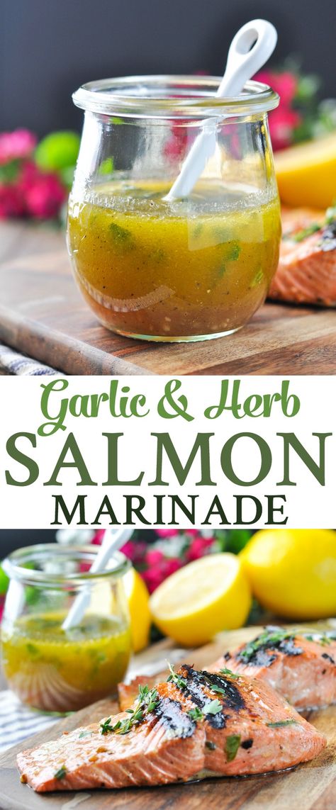 Garlic and Herb Salmon Marinade | Salmon Recipes Healthy | Fish Recipes | Dinner Ideas | Healthy Dinner Recipes | Seafood Recipes | Grilling Recipes | Marinade Recipes Fish Recipes Dinner, Dinner Recipes Seafood, Grilled Salmon Marinade, Marinade Salmon, Salmon Recipes Healthy, Healthy Fish Recipes, Herb Salmon, Recipes Grilling, Salmon Marinade