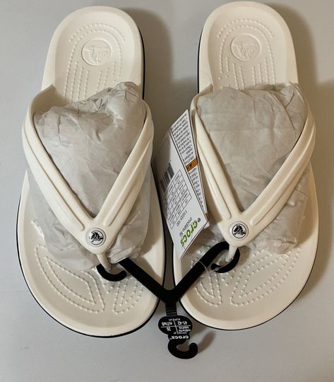 Crocs Crocband Flip Flops White Unisex Sandals Thong - W9 M 7 , Ebay Deals Check more at https://intelforte.org/crocs-crocband-flip-flops-white-unisex-sandals-thong-w9-m-7-ebay-deals/ Unisex Sandals, Best Flip Flops, Crocs Crocband, Spring Sandals, Adidas Adilette, Daily Deals, Clogs, Flip Flops, Sandals